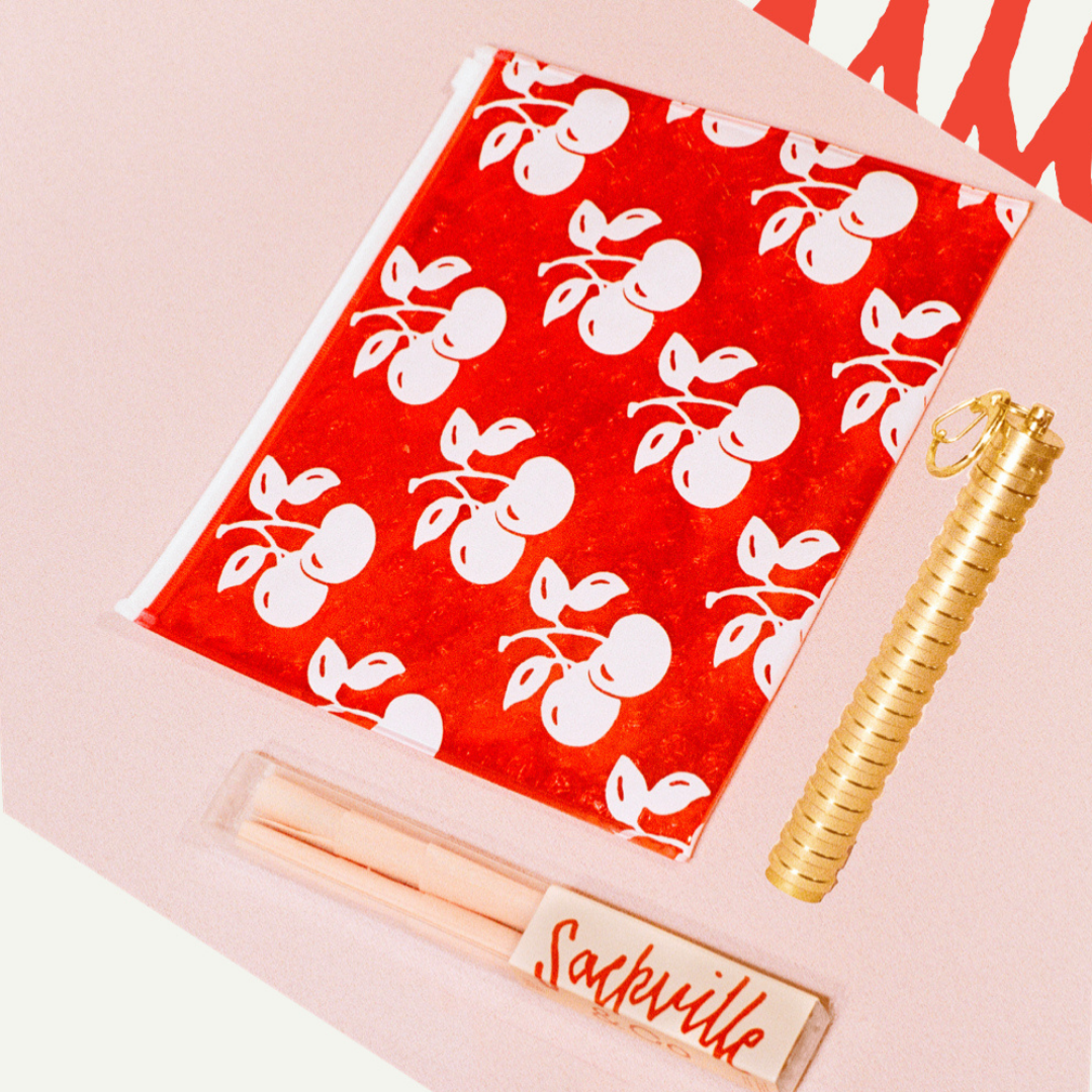 Sackville & Co. Cherry Zip Pouch