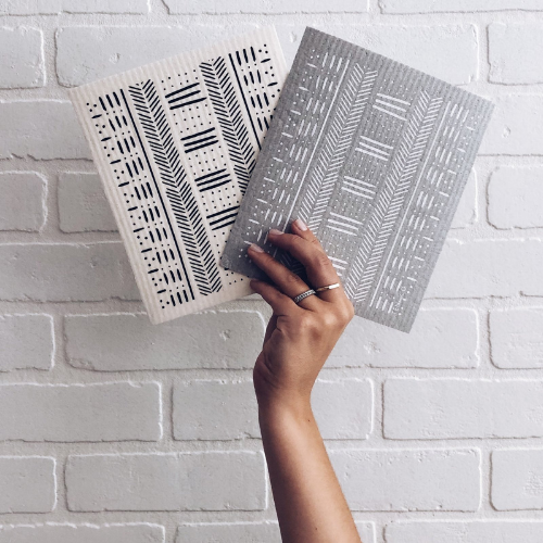 Mudcloth Black Swedish Sponge Cloth