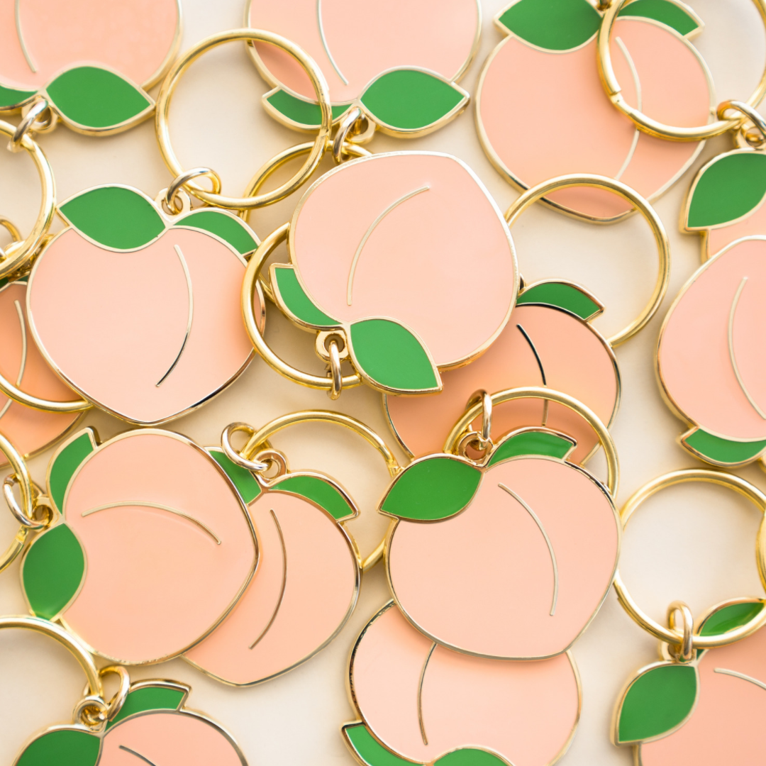 Peach Keychain