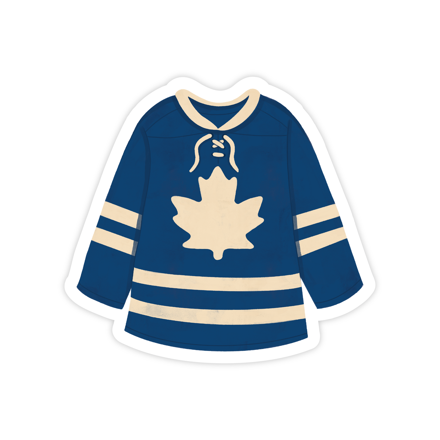 Blue & White Leaf Hockey Jersey Vinyl Sticker