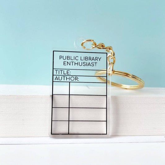 Transparent Library Enthusiast Keychain