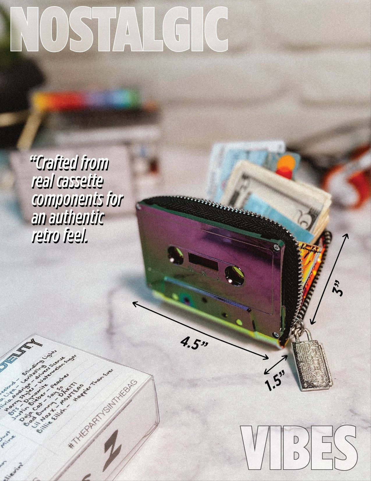 Retro Cassette Wallet | Purple