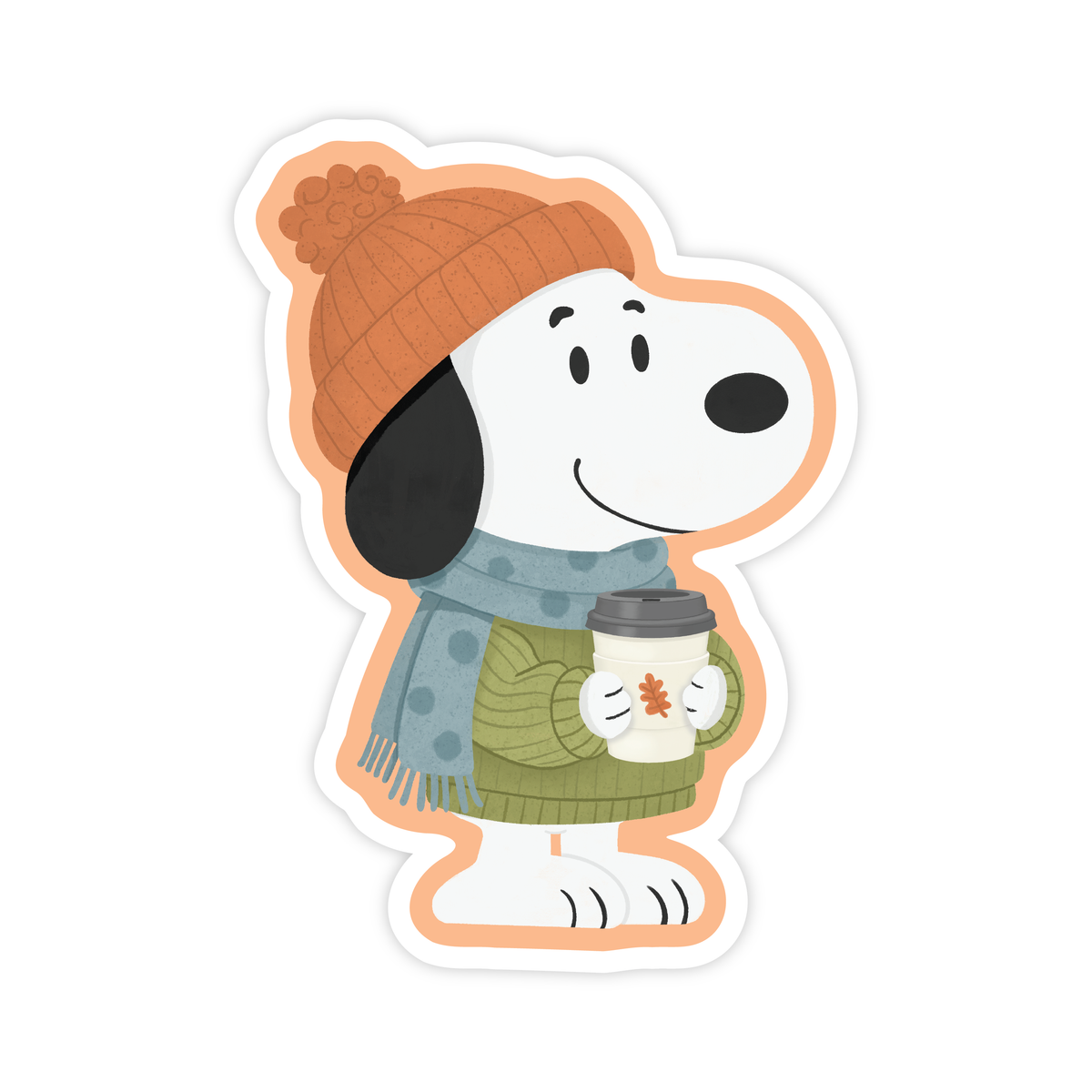 Cozy Fall Snoopy Coffee Vinyl Sticker
