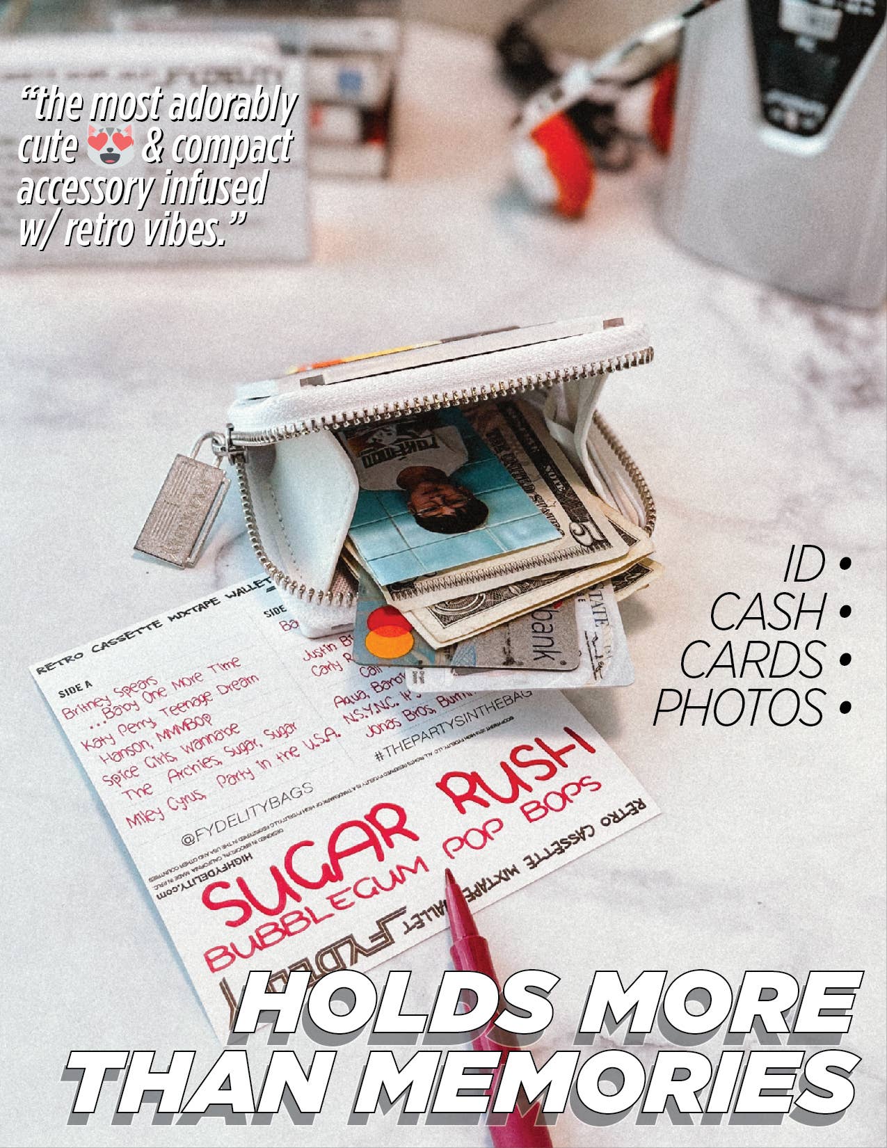 Retro Cassette Wallet | Pink