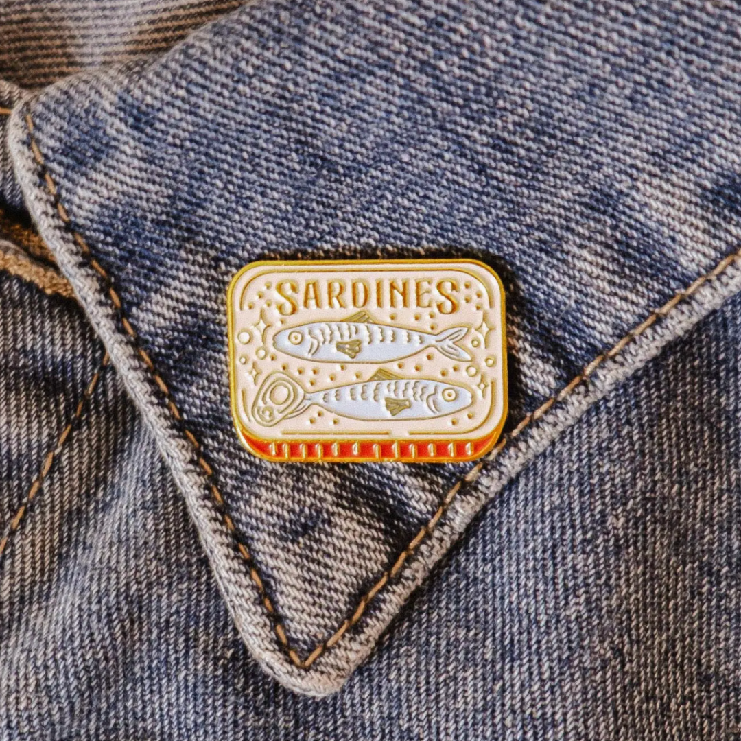 Cozy Sardines Enamel Pin
