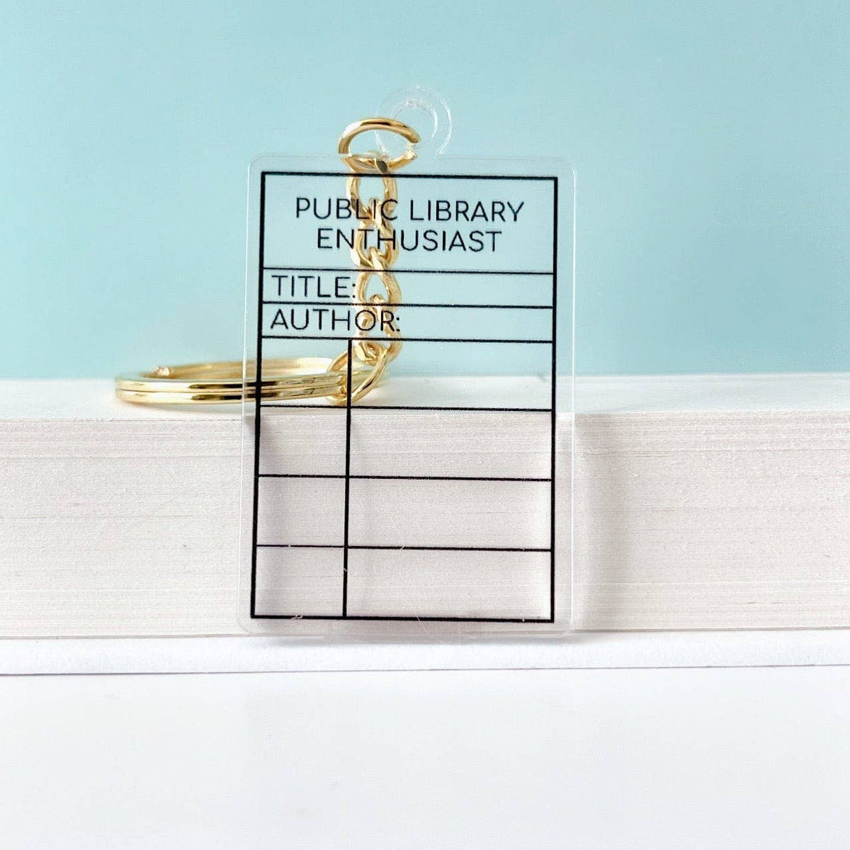 Keychain Library Sign Transparent Library Enthusiast Keychain – Champagne Lemonade