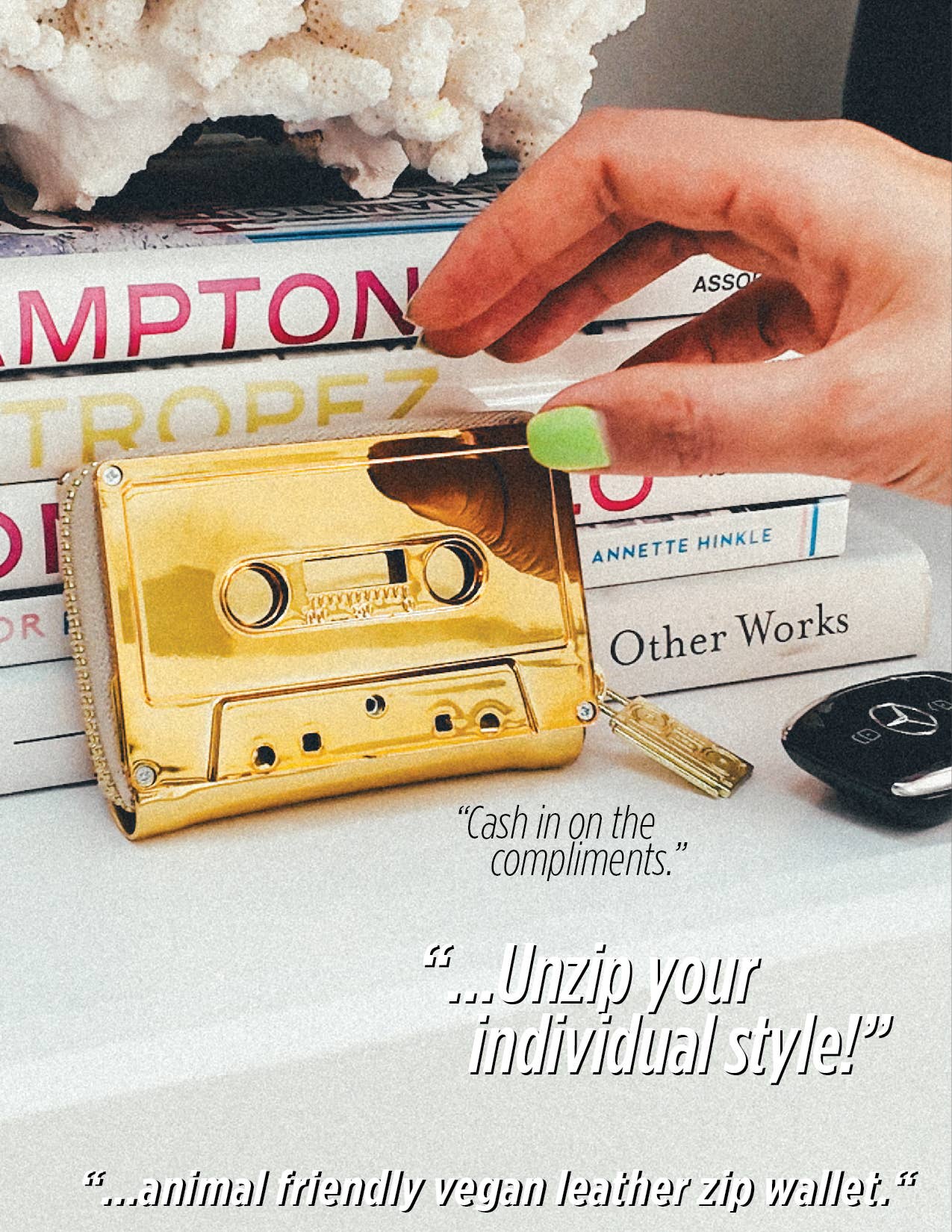 Retro Cassette Wallet | Gold