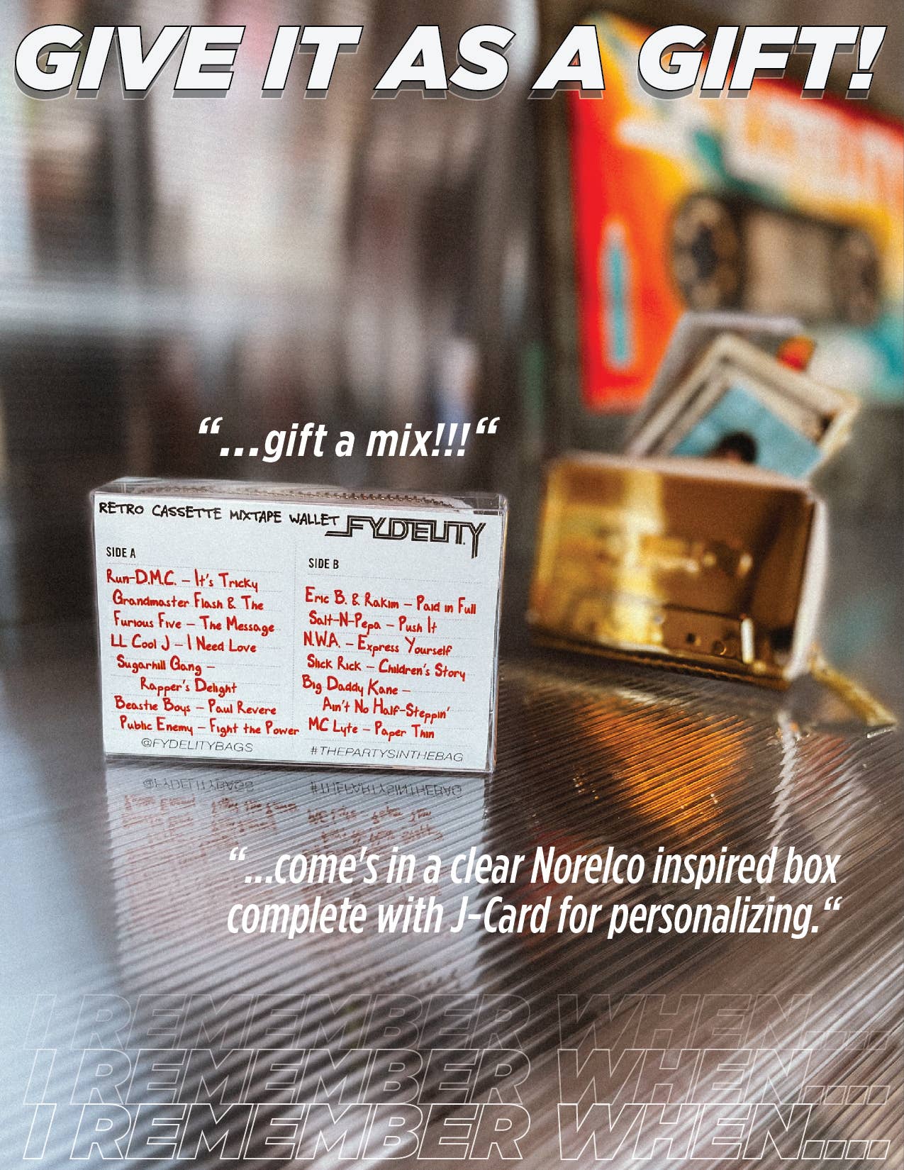 Retro Cassette Wallet | Gold