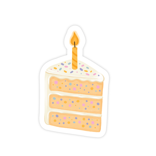 Confetti Slice of Cake - Vinyl Sticker