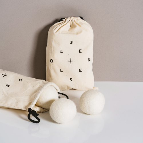 Bag of 6 wool dryer balls - White