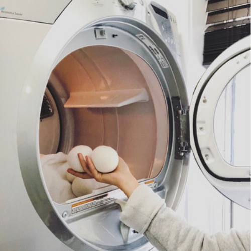 Bag of 6 wool dryer balls - White