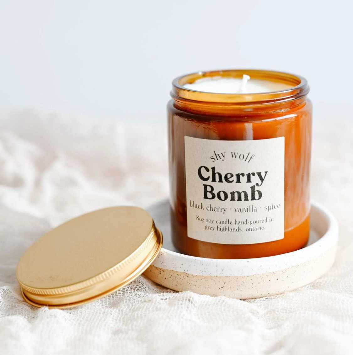 Cherry Bomb - Black Cherry, Vanilla Soy Candle, 70s Decor