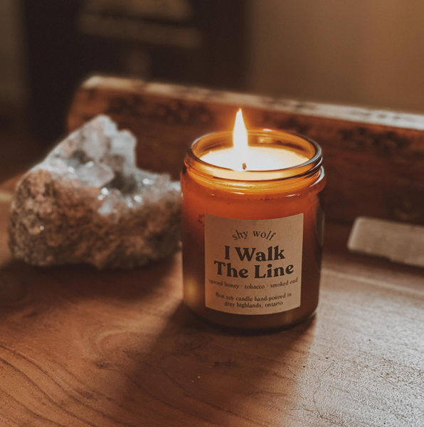 I Walk the Line Candle - Johnny Cash Inspired - Honey, Oud
