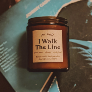I Walk the Line Candle - Johnny Cash Inspired - Honey, Oud