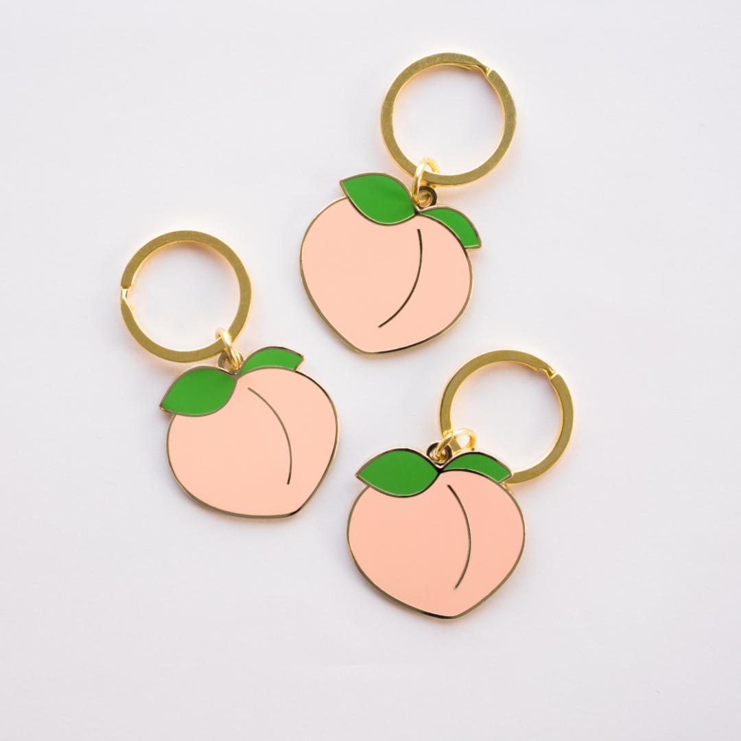 Peach Keychain