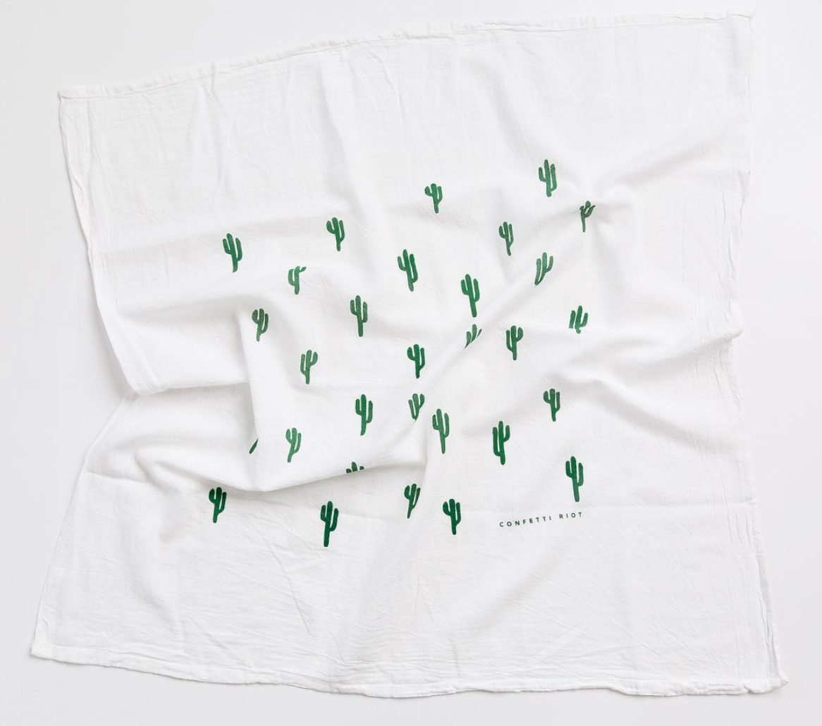 Cactus Tea Towel - Natural