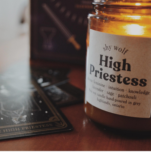 Tarot Cards Candle - High Priestess