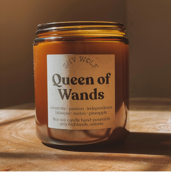 Tarot Card Candle - Queen of Wands - Hibiscus, Pineapple