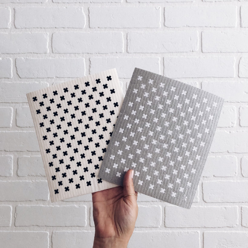 Tiny X Black Swedish Sponge Cloth